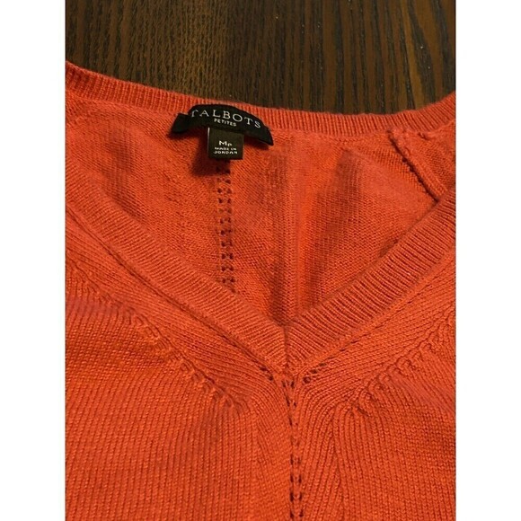 Talbots Women’s Sweater Pink Fuschia V-Neck Size Medium Petite PM Stretch Top - Picture 8 of 16